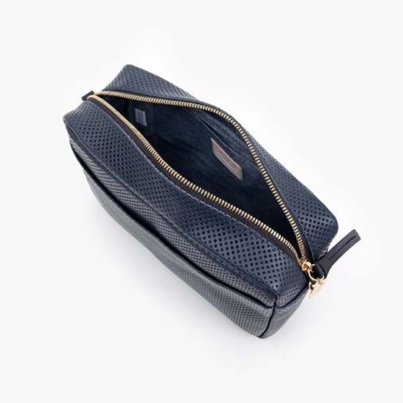 Clare V. Marisol Crossbody Bag Leather Perf Navy NWT Perforated - Picture 3 of 5